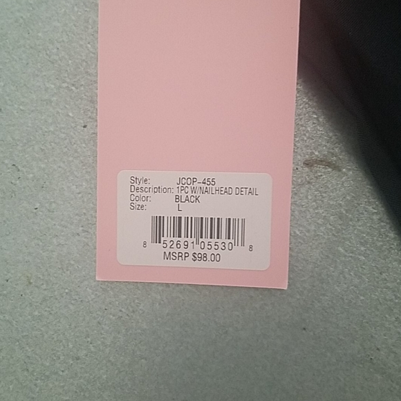 NWT JUICY COUTURE Nailhead 1 piece swimsuit L - Picture 5 of 6